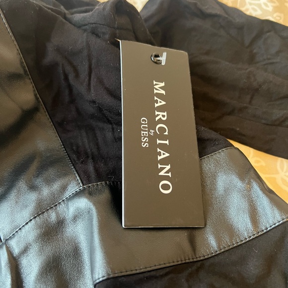 Marciano Black Women's Dress with Leather Accents - Picture 4 of 7